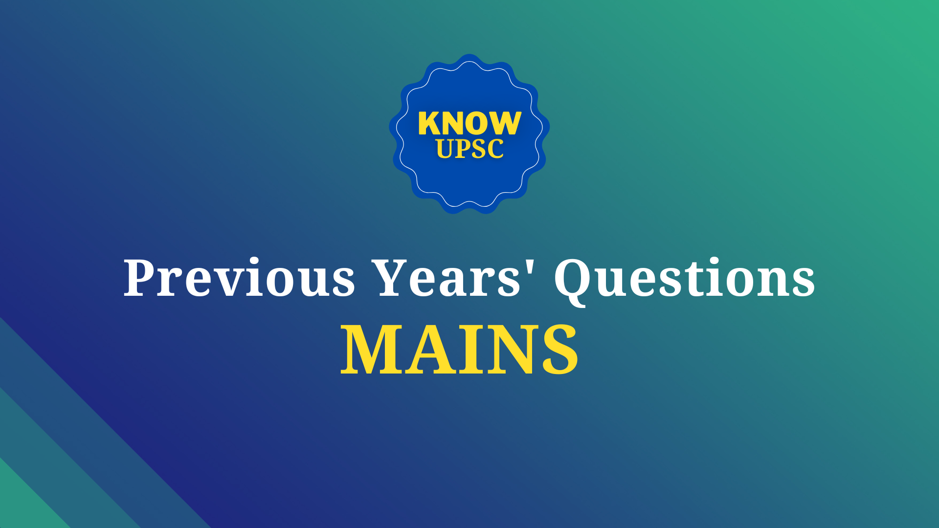 UPSC Mains PYQs